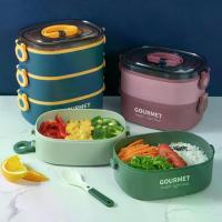 ราคา กล่องอาหารกลางวันเบนโตะป้องกันการรั่ว 1400ML/2000ML พร้อมหมูวางซ้อนกันได้ ใช้ซ้ำได้ สำหรับเด็กและผู้ใหญ่ ไมโครเวฟ เครื่องล้างจาน ตู้แช่แข็ง กล่องอาหารกลางวันที่ปลอดภัย (1729863850677472175)