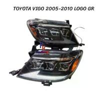 ราคา ไฟหน้า Toyota Vigo เก่า 2005-2010 ลาย laxus โปรเจคเตอร์ 3ดวง LED ไฟหรี่ ไฟเลี้ยววิ่ง (1733487782919047115)