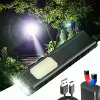 ราคา Red Blue Warming Light Portable Flashlight Torch Type-c Rechargeable Edc Flashlight 4modes Magnet Back Clip Led Flashlight Edc (1733429895069402813)