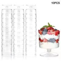 ราคา ถ้วยใส่อาหารหวานใช้ครั้งเดียวทิ้ง 10 ชิ้น ถ้วยเยลลี่/มูส/โยเกิร์ต พลาสติกใส ถ้วยสำหรับอบ อุปกรณ์ทำขนม ถ้วยใส่อาหาร (1734097580371904443)