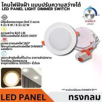 ราคา โคมฝังฝ้า ดาวไลท์ ฝ้าเพดาน {ปรับความสว่างได้) ไม่มีตัว DIMMER แถมให้ Panel Light LED 9W/12W ทรงกลม/แสงวอม แพ็ค1/5หลอด (1732798040907613673)