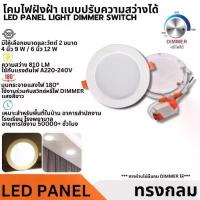 ราคา โคมฝังฝ้าดาวไลท์ ฝ้าเพดาน {ปรับความสว่างได้) ไม่มีตัว DIMMER แถมให้ Panel Light LED 9W/12W ทรงกลม/แสงวอม แพ็ค1/5หลอด (1732797989766334245)