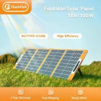 ราคา 60W 100W | FlashFish Solar Panel แผงโซล่าเซลล์ Type C/USB/DC Cell (1734222510283654373)