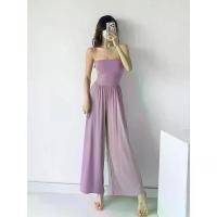 ราคา American Style Spicy Girl Strapless Jumpsuit Wide-Leg Pants Women Summer New High-Waist Leg-Lengthening Straight-Leg Casual Pants (1733843007087084685)