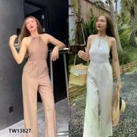 ราคา G13827 Jumpsuit จั้มสูทสายคล้องคอ ผ้าซาร่า (1733460109311838176)