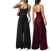 ราคา European And American 2026 Summer New Style Women'S Casual Strapless Jumpsuit With Wide Legs And Loose Fit (1734394995123127548)