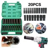 ราคา 1/2 Inch Extended Electric Wrench Socket Set Impact Socket Set Hexagonal Universal Socket 8-24mm /8-32mm Hex Wrench Sleeve Tools Kit with Storage Box Air Pneumatic Repair Tool (1734083507014764415)