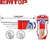 ราคา EMTOP กุญแจหกเหลี่ยม หัวบอล 9 ตัวชุด ยาว รุ่น EHKY2091 ( Hex Wrench ) คีม ช่าง ไฟฟ้า ปะ แจ ลูกบล็อก พิเศษ ลูกบล็อกยาว ดํา ประแจปอนด์ 4 หุน หกเหลี่ยม (1732792638285710786)