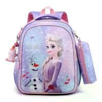 ราคา กระเป๋าเป้การ์ตูนเด็กผู้หญิงเจ้าหญิงดิสนีย์ Frozen กระเป๋าโรงเรียนประถมพร้อมกระเป๋าใส่เหรียญ (1733837600927090261)