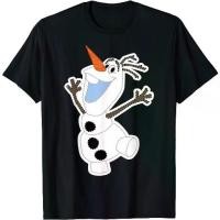 ราคา ปกติ new hot เสื้อยืดผ้าฝ้ายพรีเมี่ยม เสื้อยืด พิมพ์ลายดิสนีย์ Frozen Olaf Dancing Portrait (1734213197471450481)