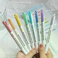 ราคา ปากกาเน้นข้อความสองหัว 5 ชิ้น หมึกจากน้ำ แพลนเนอร์ วารสาร ปากกาเน้นข้อความเรืองแสง ปากกาเน้นข้อความสีอ่อน (1732834779452966596)