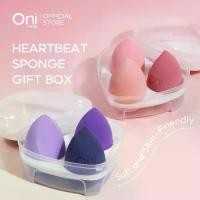 ราคา COD Oni Heartbeat Sponge Gift Box 3Pcs Oni Set of 3 Makeup Sponges es with a Cute Heart-Shaped Storage Box. (1732649070526760087)