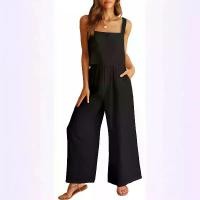 ราคา Women's 2-Piece Set Square Neck Linen Tank Top Cropped Top Wide-Leg Pants Casual Outfit Sportswear (1734181681367188646)