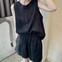 ราคา New Linen Suit Women Summer High-End Sleeveless Vest Top Casual Shorts Cotton Linen Two-Piece Set (1734242664984118744)