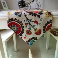 ราคา Cotton and linen Thai-style table runner, wedding red vintage ethnic style hotel bed runner, bed end scarf decorative fabric (1734708495623423511)