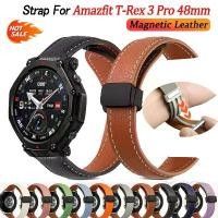ราคา สายหนังสําหรับ Amazfit T-REX 3 Pro 48mm SmartWatch Magnetic Buckle Wristband Bracelet (1733620391540983359)