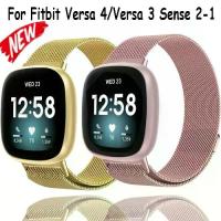 ราคา Metal Milanese Official Loop Strap For Fitbit Versa 4 Versa 3 Smartwatch Magnetic Bracelet Wristband for Fitbit Sense 2 1 Accessory (1734108173714621770)