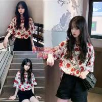 ราคา Peachy pie เสื้อเชิ้ต ผู้หญิง สีขาว ลายดอกกุหลาบสีแดง เสื้อฮาวาย เสื้อเกาหลี เสื้อแฟชั่น ผู้ หญิง W310 (1734323562590406144)