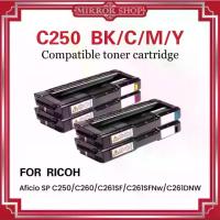 ราคา CODMIRROR ตลับหมึกชุดสี SP-C250/260/C261/C250BK/C250C/C250M/C250Y For Printer Ricoh SP C250DN / C250SF / C260DNw / C261DNw / C261SFnwTikTok (1733997320348206608)