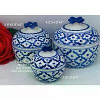 ราคา [พร้อมส่ง] ชุด ถ้วย โถ ลายคราม ชุดชามมีฝา เซรามิก ชุดสำรับ อาหาร ของว่าง ใส่ขนม เครื่องปรุง คาว หวาน น้ำซุป ผลไม้ จัดอาหารไทย สวย (1732333808074066714)