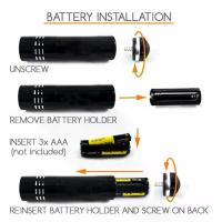 ราคา Black Mini Aluminum UV ULTRA VIOLET 9 LED FLASHLIGHT Torch Light Lamp (1734595968689800845)