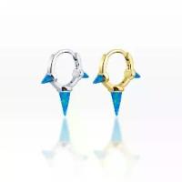 ราคา Piercingroom by Jay Triple Spike Blue Sky Opal Plain Huggie Hoop เงินแท้ (ราคาต่อชิ้น) (1731249854606051250)