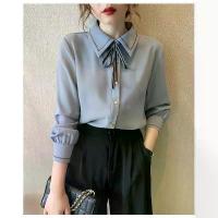 ราคา long sleeve polo neck polyester t shirt business summer plain tops (1733690442246358314)