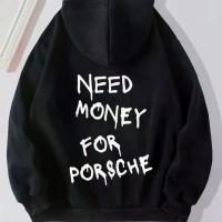 ราคา American Style Export Women's Fleece Sweatshirt Plain Letter Print Kangaroo Pocket Drawstring Print Hoodie (1734103301344364198)