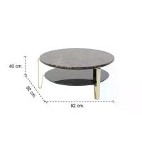 ราคา Sofa Solutions โต๊ะกลางเหล็กท๊อปหิน รุ่น Heztiara สีดำ (92x92x40 ซม.) (1729583711861573882)