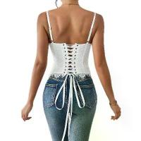 ราคา Eyelash lace trim sexy slim-fit white tank top, hot gir (1734643291922728936)