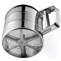 ราคา Stainless Steel Flour Sifter with Double Layer Fine Mesh, One Hand Press Crank, Powdered Sugar Shaker Duster for Baking Cakes - Ideal for Halloween, Christmas, Thanksgiving, Flour Sieve, Rondauno (173