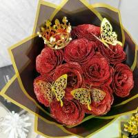 ราคา ช่อดอกกุหลาบผงทองคำ ช่อดอกไม้ชั่วนิรันดร์ ของขวัญวันครบรอบ ทำมือ DIY ช่อดอกไม้รูปมงกุฎผีเสื้อ 3D สำหรับคนรัก (รักเธอ) ดอก ไม้ วาเลนไทน์ (1734251221246248774)