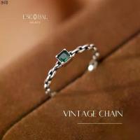 ราคา ESCOBAL แหวนเงินแท้ VINTAGE CHAIN แหวนงาช้าง แหวนพลอยสีเขียวนำโชค สไตล์ใหม่ แหวนดีไซน์สวยๆ วาเลนไทน์ (1734694892231821211)