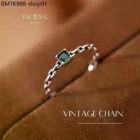 ราคา ESCOBAL แหวนเงินแท้ VINTAGE CHAIN แหวนงาช้าง แหวนพลอยสีเขียวนำโชค สไตล์ใหม่ แหวนดีไซน์สวยๆ วาเลนไทน์ (1734366447984281059)