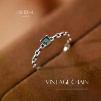 ราคา [COD] [Tiktok]ESCOBAL แหวนเงินแท้ VINTAGE CHAIN แหวนงาช้าง แหวนพลอยสีเขียวนำโชค สไตล์ใหม่ แหวนดีไซน์สวยๆ วาเลนไทน์ (1734432884287112874)