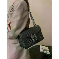 ราคา Trendy Genuine Leather Women's Bag 2024 New Fashion Versatile Wine God Bag Chanel Style Single Shoulder Crossbody Chain Bag (1733560081407051165)