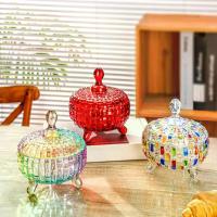 ราคา โหลแก้วใสขนาดใหญ่พร้อมฝาปิด ลายมือระบายสีสันสดใส กล่องตกแต่งสำหรับใส่เครื่องประดับ โหลใส่คุกกี้/ขนมหวานสำหรับงานแต่งงานและบุฟเฟ่ต์ ใช้ใส่คุกกี้ เม็ดมะม่วงหิมพานต์ ช็อกโกแลต และขนมขบเคี้ยว (17342008470