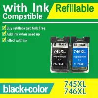 ราคา เข้ากันได้กับ Canon PG745 CL746 ตลับหมึก PG 745XL CL 746XL PG745XL CL746XL หมึกรีฟิลสำหรับ PIXMA TS207 TS307 MG2570s IP2 สวัสดิการสด (1734477886049322268)