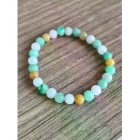 ราคา สร้อยข้อมือ​สีเขียว ขาว น้ำผึ้ง ขนาด 6.9 มม. Type A Jadeite หยกพม่าแท้เกรด A สีสวยธรรมชาติ 100% สวย รวย มงคล จบในเส้นเดียว! ราคาดี ทักด่วน!! (1734258477462881792)