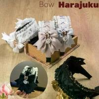 ราคา Handmade Harajuku Crumple Cross-tie Women Headband Bow Tie Heart Pendant Headpiece Lolita Subculture Gemstone Versatile Headband (1734575988174521657)