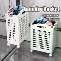 ราคา 1 Piece Grandpa's Treasure Large Foldable Laundry Basket with Wheels - Portable Plastic Storage Basket with 4 Wheels, Ventilation Holes, and Ergonomic Handle, Suitable for Dormit (1733351688180697061)
