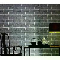 ราคา Wallpaper วอลเปเปอร์ (ไม่มีกาว) พิมพ์ลายนูน 3 มิติ รหัส 1007 Wall Paper ลายอิฐ สีเทา (1730049531698973235)