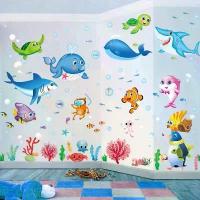 ราคา Underwater World Wallpaper Self-Adhesive Wall Stickers Waterproof Baby Swimming Pool Dolphin Ocean Mural Background Wall (1733498654296409482)