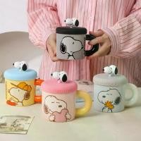 ราคา [Tiktok แก้วมัค พร้อมฝา 360ml. ลาย Snoopy แก้วกาแฟ แก้วน้ำ เซรามิค น่ารัก Mug (1734591549889808039)