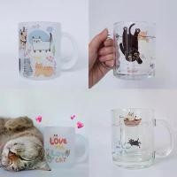 ราคา VILAN Glass mug แก้วใส / แก้วขุ่น ลายแมว (1734401590692120393)