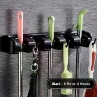 ราคา ของตกแต่งบ้าน ติดผนัง ที่วางไม้ถูพื้น จับได้แน่น วัสดุพลาสติก คลิปยึดไม้ถูพื้น งานหนัก 5 ช่อง ที่แขวนไม้กวาดในห้องน้ำ ราวแขวน (1733251994063963912)