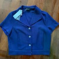 ราคา เสื้อ blouse (ยี่ห้อ Bouton) แขนสั้น สีน้ำเงิน มีป้ายแท็ก+กระดุมสำรอง เก็บตู้ อัดกลีบให้แล้ว size L อก 36-37 นิ้ว (ป้าย3890) (1734508414216865152)