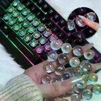 ราคา 60pcs Keyboard Stickers for Long Nails, Clear Glass Bubbles, Protect Nail Art, No-Residue,Reusable Raised Keyboard Stickers, for Desktop Keyboards, External Keyboards, Calculators (1734700619201677264