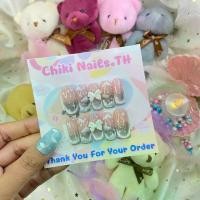 ราคา พร้อมส่งจากไทย Ck006 Cute Gel Nails Glass Bead Colored Tips, Cute Painted Design, Ready to Apply, Free Glue + File. (1733502633761343018)
