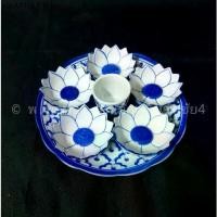 ราคา ☂ชุดข้าวพระ ชุด 6 ถ้วย กระเบื้อง ลาย สับปะรด❊ (1734229339676706462)